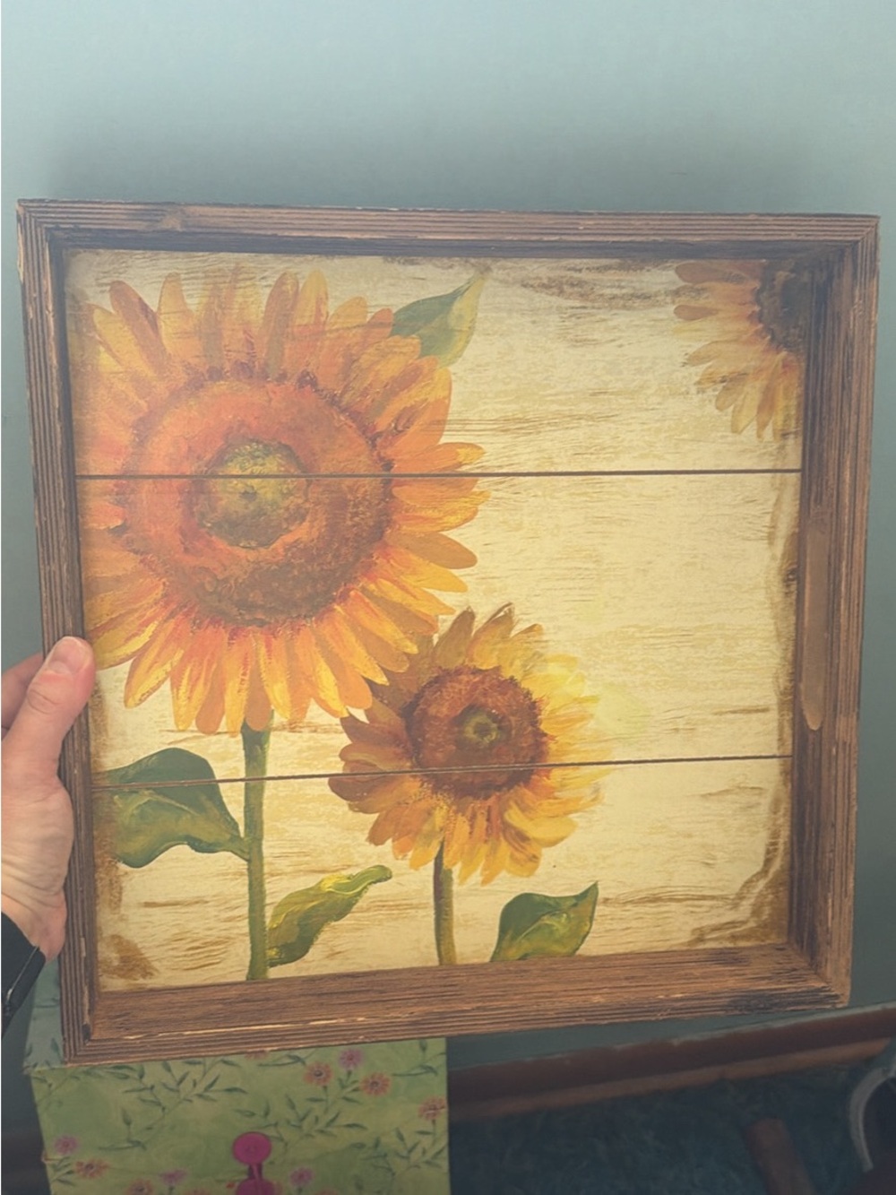 Sunflower Wood Tray - Yellow & Orange Floral
